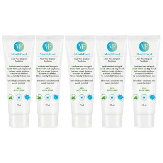 5-PACK MouthFood Aloe Vera Original Tandkräm med Fluor 75 ml