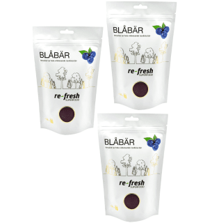 3-PACK Blåbärspulver nordiskt 125g Re-fresh superfood